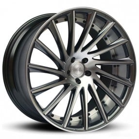 22" Staggered Road Force Wheels RF16 Gunmetal Machined Face with Dark Tint Rims