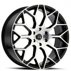22x8.5" VCT Wheels V82 Black Machined Face Rims 