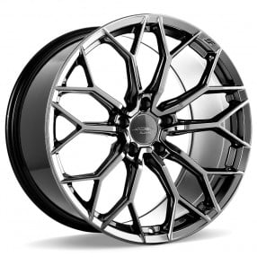 20" Staggered Ace Alloy Wheels AFF09 Black Chrome Flow Formed Rims