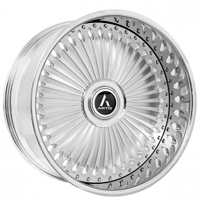 22" Artis Forged Wheels Imperial-XL Brushed Silver with Chrome Lip Rims 
