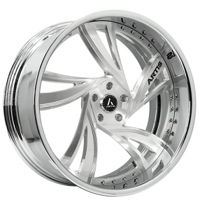 19" Artis Forged Wheels Kingston Brushed Silver Face with Chrome Lip Rims