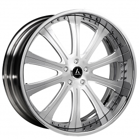 21" Artis Forged Wheels Oak Cliff Brushed Silver Face with Chrome Lip Rims