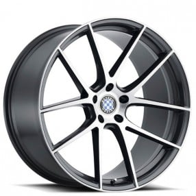 18" Beyern Wheels Ritz Gloss Gunmetal with Brushed Face Rotary Forged Rims