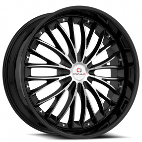 22" Cavallo Wheels CLV-42 Gloss Black Machined Rims