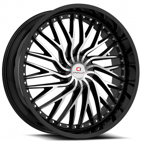 22" Cavallo Wheels CLV-43 Gloss Black Machined Rims