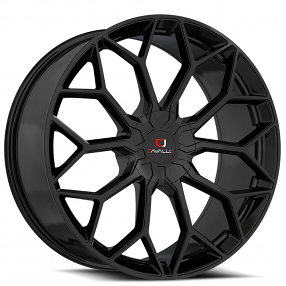 22x8.5" Cavallo Wheels CLV-44 Gloss Black Rims