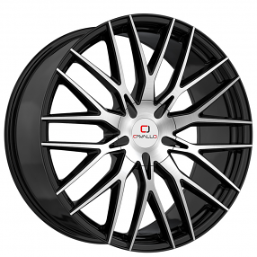 22x8.5" Cavallo Wheels CLV-45 Gloss Black Machined Rims