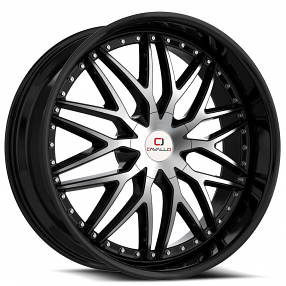 22x8.5" Cavallo Wheels CLV-46 Gloss Black Machined Rims