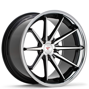 20" Ferrada Wheels FR4 Black Machined with Chrome Lip Rims
