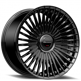 22" Giovanna Wheels Tulum Gloss Black Floating Cap Rims