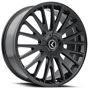 22x8.5" Kraze Wheels KR185 Double Down Gloss Black Rims