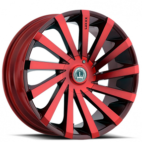 22" Luxxx Alloys Wheels Lux13 Neon Red Rims