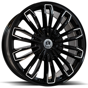 22" Luxxx Alloys Wheels Lux42 Gloss Black Milled Rims