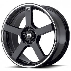 18" Motegi Racing Wheels MR116 FS5 Gloss Black with Machined Flange Rims