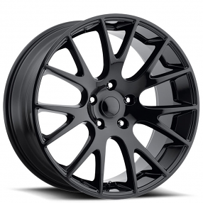 22" Jeep Hellcat Wheels FR 70 Gloss Black OEM Replica Rims