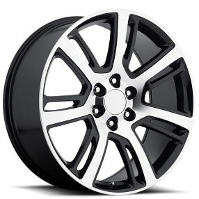 24" Cadillac Escalade Wheels FR 48 Black Machined Face OEM Replica Rims