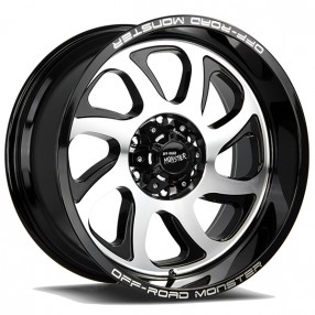 22" Off Road Monster Wheels M22 Gloss Black Machined Rims