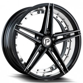 18" Pinnacle Wheels P206 Savage Gloss Black Inner Machine Rims