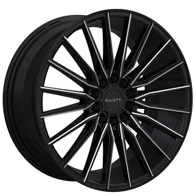 18" Ravetti Wheels M18 Black Milled Rims