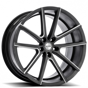20" Staggered Sporza Wheels V5 Satin Graphite Milled Concave Rims