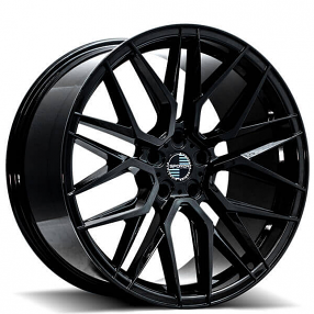 22" Staggered Sporza Wheels Cydonia Gloss Black Concave Rims