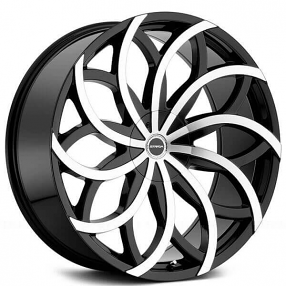 22" Strada Wheels Huracan Gloss Black Machined Rims