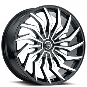 22x8.5" VCT Wheels Chopper Black Machined Rims 