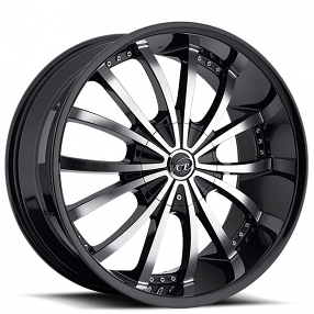 22" VCT Wheels Mancini Black Machined Huge Size Lip Rims 