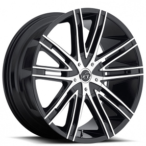 22x8.5" VCT Wheels V28 Black Machined Rims 